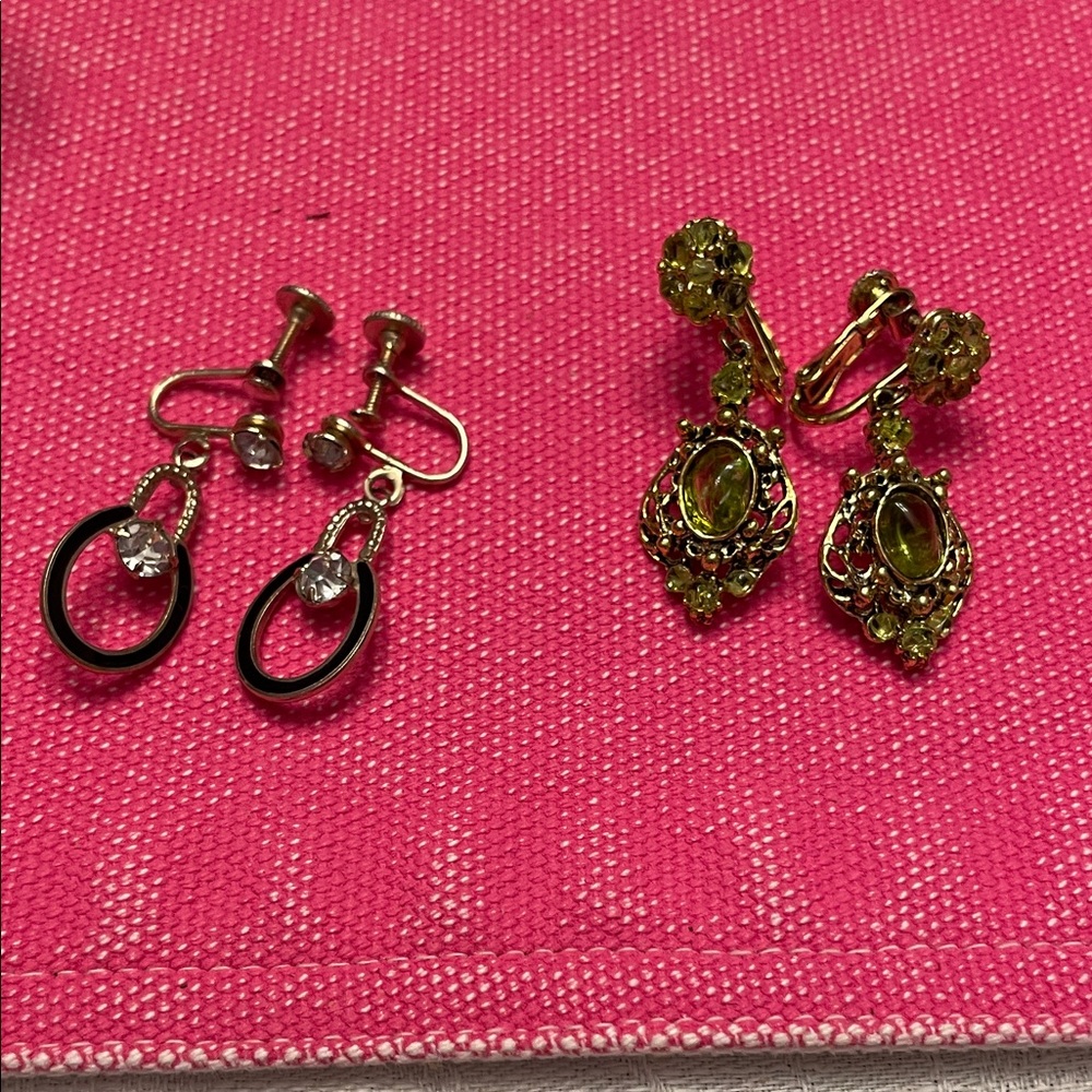 Elegant green crystal Earrings Set